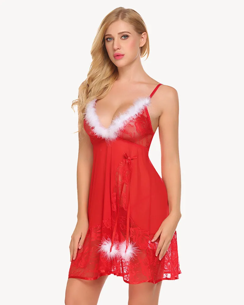 Santa Lace Babydolls Set