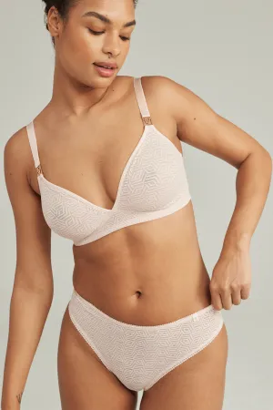 Sheer Deco Thong in Blush Pink
