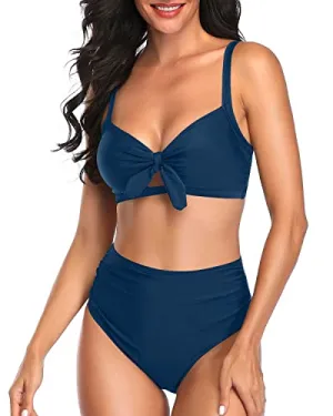 Two Piece Bathing Suits Tummy Control High Waisted Bikini Set for Women
