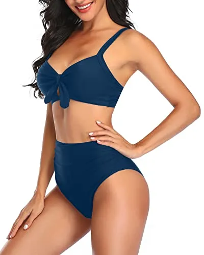 Two Piece Bathing Suits Tummy Control High Waisted Bikini Set for Women