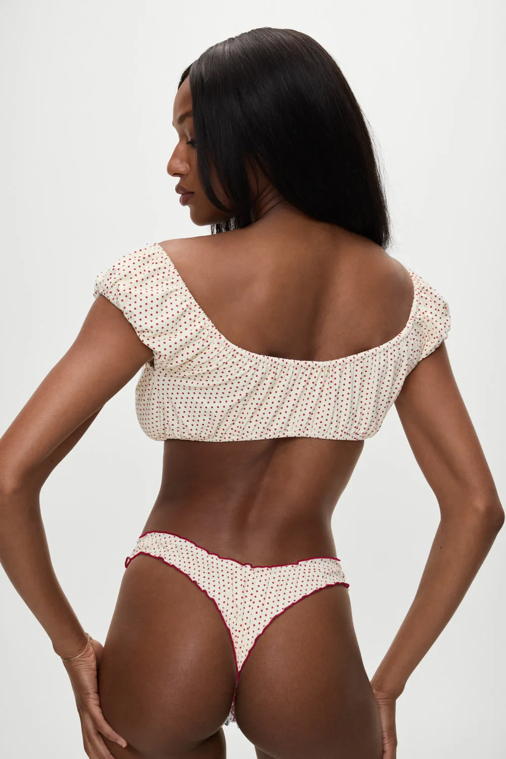 x BELLA HADID Angel Bikini Top - Strawberry Polka Dot